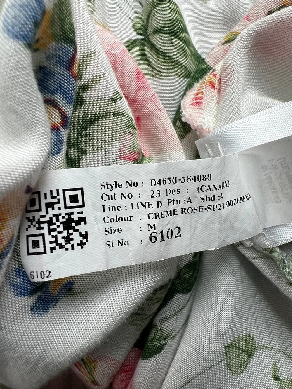 Old Navy | Kids White Floral Lite Pink Rose Button-Front Dress #564088-03 Medium